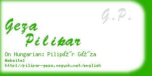 geza pilipar business card